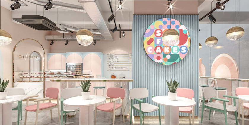 Màu sắc trong thiết kế cửa hàng cafe