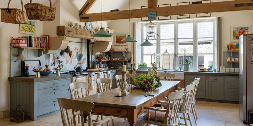 Bếp phong cách nội thất Cottagecore