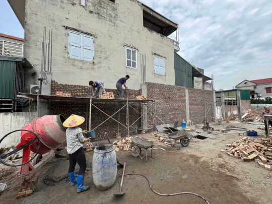 Thi công biệt thự Tình Quang Long biên - tầng 1 - 3