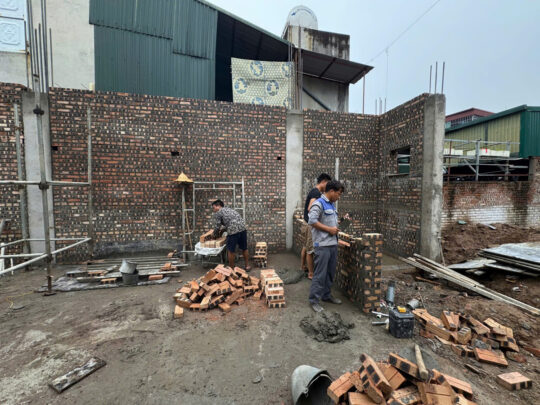 Thi công biệt thự Tình Quang Long biên - tầng 1 - 7