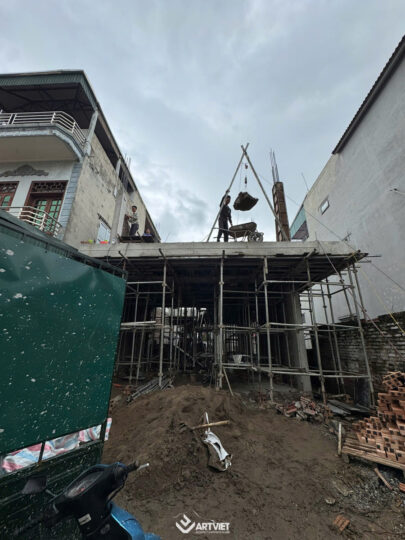 Thi công biệt thự Tình Quang Long biên - tầng 2 - 1