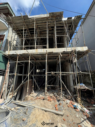 Thi công biệt thự Tình Quang Long biên - tầng 2 - 2