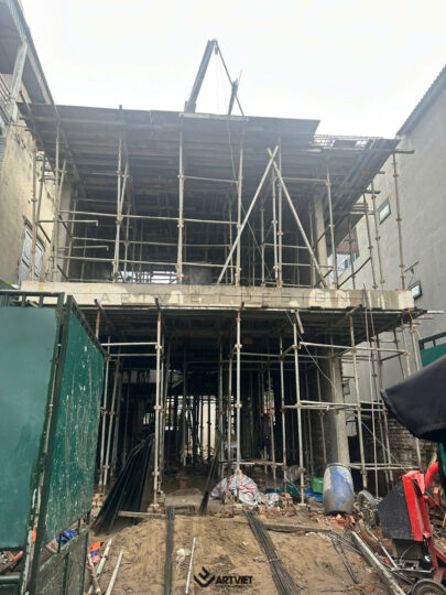 Thi công biệt thự Tình Quang Long biên - tầng 2 - 3