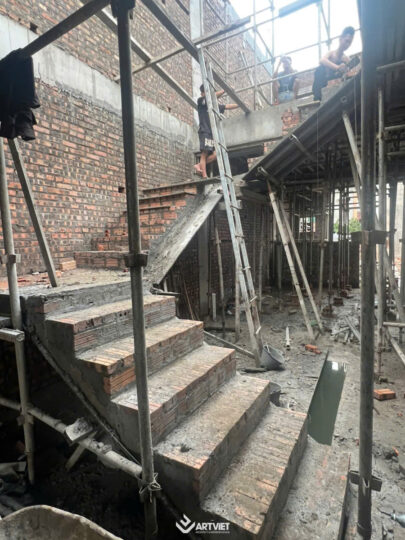 Thi công biệt thự Tình Quang Long biên - tầng 2 - 4