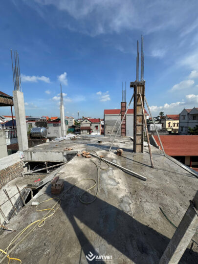 Thi công biệt thự Tình Quang Long biên - tầng 2 - 7