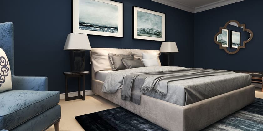 Phòng ngủ màu tối