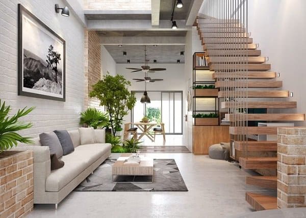 Cầu thang thẳng tối giản